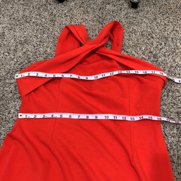 NICHOLAS Halter Cross Formal Dress Size Red Maxi - Picture 11 of 14